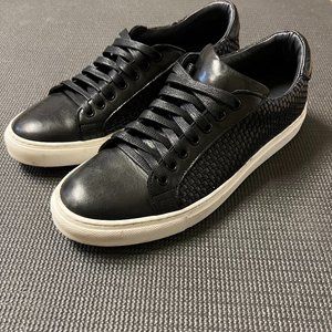 Woven Leather Sneaker Black | Ankari Floruss